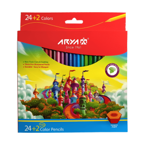 مداد رنگی 24 رنگ مقوایی آریا