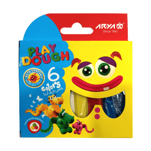 خمیر بازی 6 رنگ مقوایی آریا