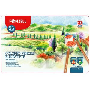 مداد رنگی 36 رنگ جعبه فلزی فونزل سری Creative