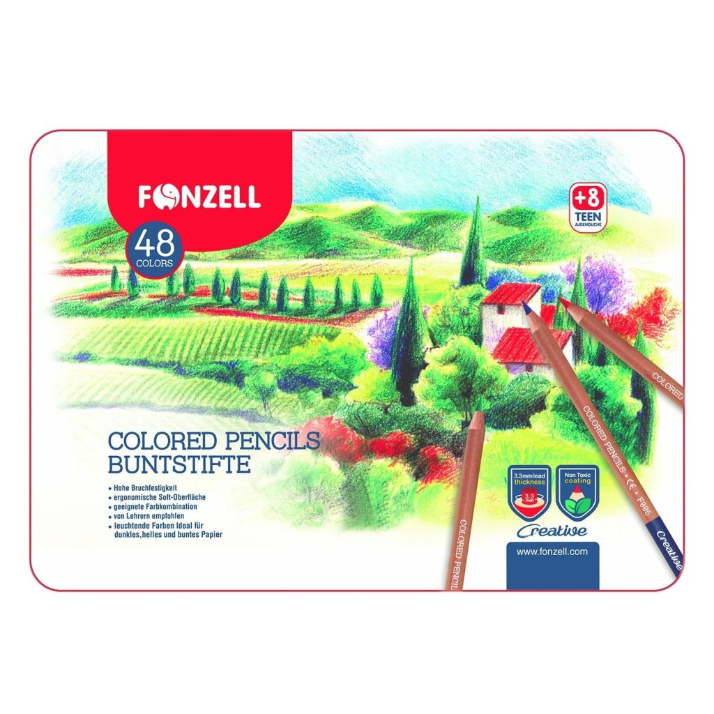 مداد رنگی 48 رنگ جعبه فلزی فونزل سری Creative
